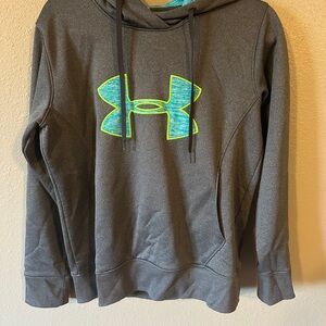 Under Armour Charcoal Hoodie with Teal Accents